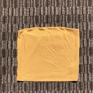 Yellow and white striped American Eagle Soft & Sexy ribbed tube